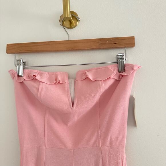 NWT Flynn Skye Parker Strapless Split Neck Straight Leg Jumpsuit Pink XS - Picture 6 of 10